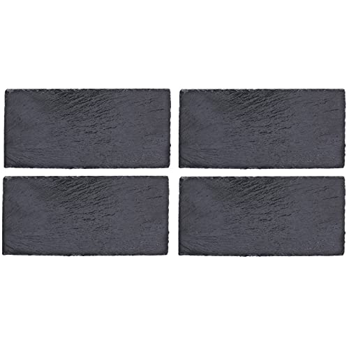 Set mit 4 schwarzen Schiefer Charcuterie-Brettern, Käseplatten, einzelne Steinplatten für Käse, Fleisch, Vorspeisen Cover