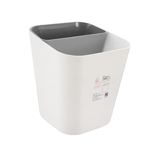 Zerodeko Living - Cesta de plástico para almacenamiento de basura seca, para uso de basura en el hogar, contenedor de doble lata, baño, dormitorio,