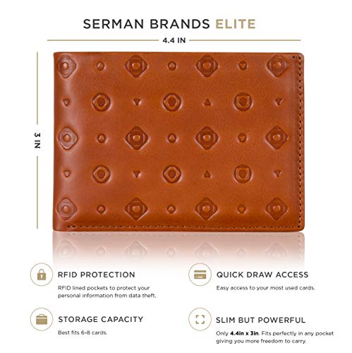 Image of SERMAN BRANDS Mens Slim Bifold Wallet RFID Blocking Minimalist Front Pocket Wallets for Men - Thin & Stylish