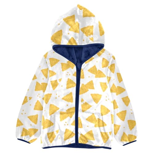 Nachos Snack in Cartoon Girls Fleece Jacket Girls Fall Jacket Girls Zip Up Hoodie Girls Sherpa Jacket 2-10T