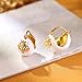 Small Tiger Chunky Earrings for Women Thick Mini Hoop Earrings Enamel Vintage Trendy Jewelry