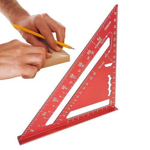 Regla triangular de aluminio métrica y guía de corte para carpintería de marcos 7