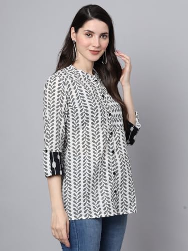 Image of FABRIC FITOOR Women's Cotton White Color Regular Casual Shirt