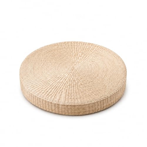 Aringceton Round Tatami Floor Pillow Cushion, Handwoven Meditation Straw Cushions