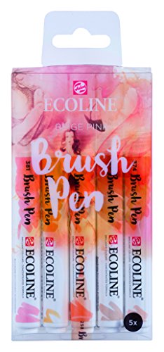 Rotuladores Lettering Talens Ecoline 5 brush pens 'Beige Pink'