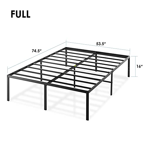 Image of Best Price Mattress 16 Inch Metal Platform Bed Frame, Heavy Duty Steel Slats, Black, Full (SPSC-16BK-F)