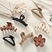 Sunolga 8PCS Hair Clips for Women, Flower Claw Clips for Thick Hair, Non-Slip Hair Accessories with Multi-Styles, Gradient Color Hair Clips and Variety Pack, Ideal for Girls