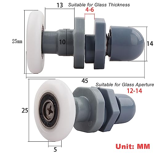 Qikuver 4PCS Shower Door Rollers - Image 2
