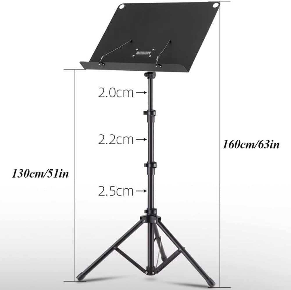 Atriles de música de Altura Ajustable, Soporte de música de Metal, prácticos atriles de partituras Plegables para Uso en conciertos, Bolsa de Transporte