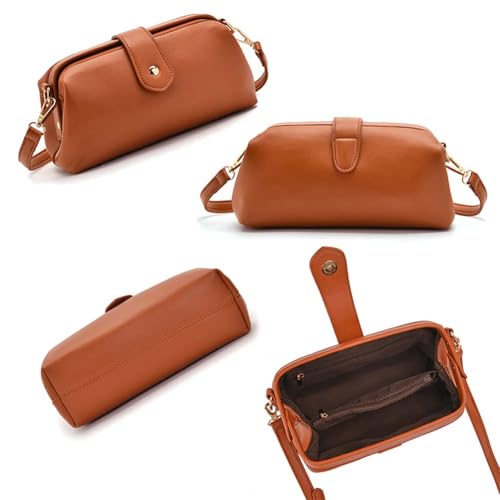 Retro Genuine Leather Doctor's Purse for Women Vintage Crossbody Bag (Coffee)3