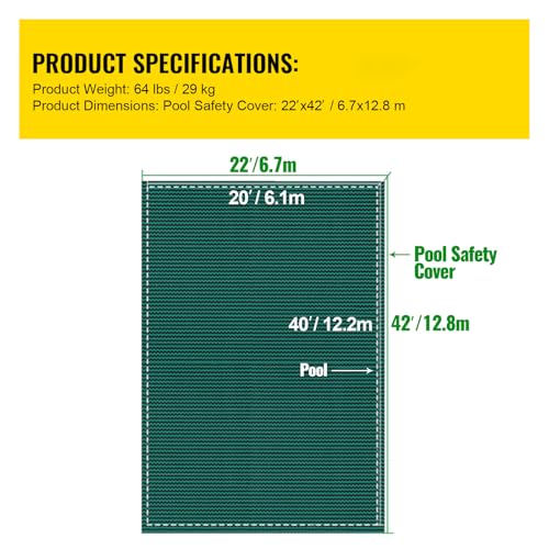 Vevor 18X36FT RECTANGULAR Pool Safety Cover 20' X 40' Rectangle thumb #5