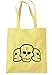illustratedidentity Sac fourre-tout Motif tête de mort 37,5 x 42 cm - Jaune - citron, Taille unique