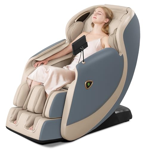 Real Relax Full Body Massage Chair SL Track, Zero Gravity Massage Chair Recliner with 16 Auto Modes, Body Scan, Foot Massage, Bluetooth, Blue
