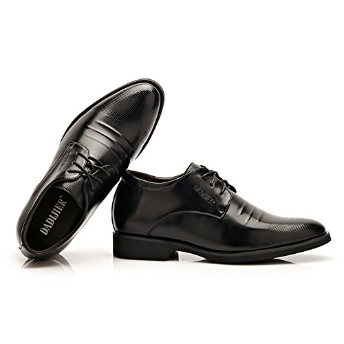 Battle Men Men's Elevator Shoes 2" Taller Lace up Faux Leather Formal Oxford Dress Footwear Removable Invisible Height Increasing Insole Formal Men4