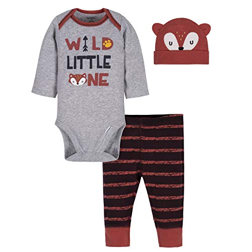 Image of Gerber baby-boys 3-piece Onesies Bodysuit, Pant and Cap Set