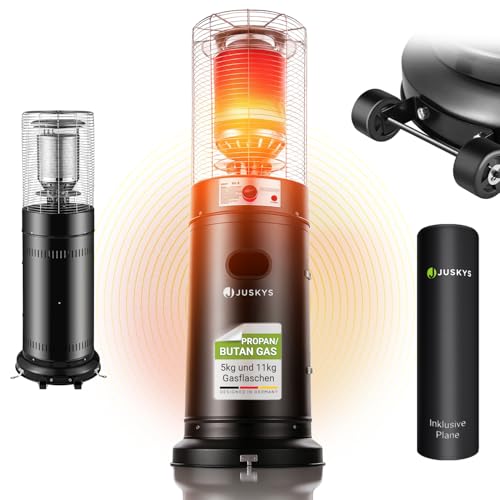 Juskys Outdoor Heizstrahler Cuna mit 11 kW Gas-Brenner - Heizpilz...