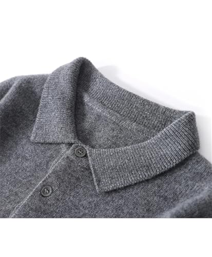 Dcvmvmn Men's Winter Wool Sweater Lapel Button Cashmere Sweater Business Knitting Bottoming Pullovers Black2