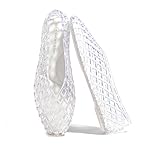 LUCKY STEP Women's Jelly Ballet Flats Mesh Casual Comfortable Jellies Shoes Clear Hollow Breathable Sandals(8 M US Transparent)