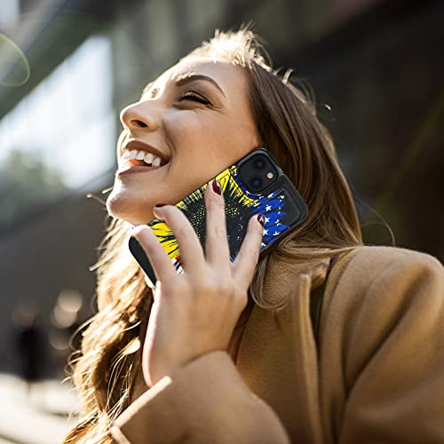 Image of HAOPINSH for iPhone 13 Case Wallet with Card Holder, American Flag Sunflowers Pattern Back Flip Folio PU Leather Kickstand Card Slots Case for Women Girls, Double Magnetic Clasp Cover 6.1 inch