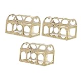 ELAYARD 3 Stück Candy Boxen aus Robustem Kunststoff Goldene Hochzeits Süßigkeitenboxen 9cm Party und Geschenkboxen für Brautpartys und Feier