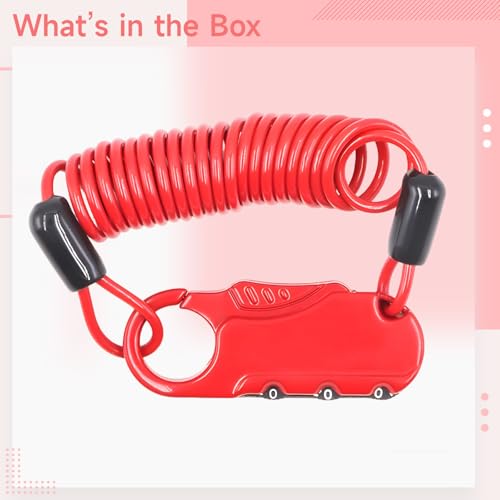Candado de Combinación Resettable para Bicicleta, Rojo miniatura 4