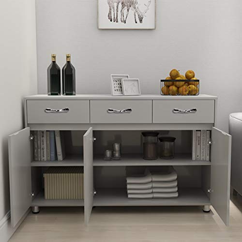 Rasoo Buffet Cabinet Kitchen Cabinet Storage Sideboard Cabinet Cupboard Sideboard Buffet Kitchen Room (Grey-3 Doors And 3 Drawers) #TOP6