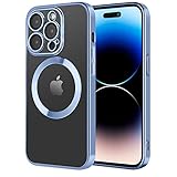 iPhone14promax ケース iPhone14Pro Max 用 ケース Magsafe対応 米軍MIL規格取得 耐衝撃 スマホケース 指紋防止 黄変防止 カメラ保護 透明 2023年新型 アイホン14pro max 用 6.7インチ (ブルー)