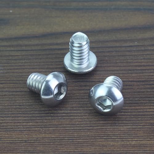 Image of 25 Pieces 1 /4-20 x 3 /8 inch Button Head Socket Cap Screws Bolts, HELIFOUNER 304 Stainless Steel (18-8) Screws, Bright Finish, Fully Threaded