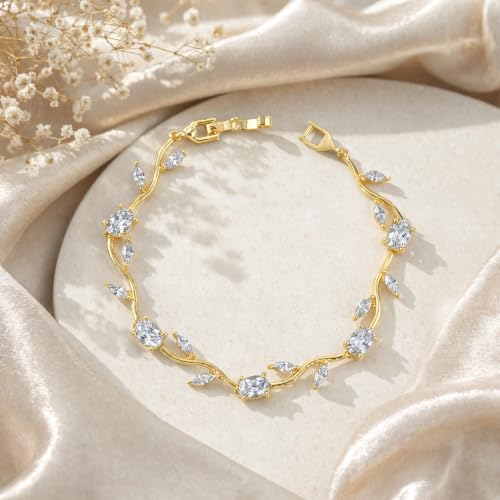 Image of Fashion Frill Tulip Bracelets For Women Stylish | Gold Plated Bracelet For Girls Stylish | Stainless Steel Jewellery For Woman Bracelet | Adjustable Hand Bracelet Set For Women | Birthday Gifts For Woman, Girls