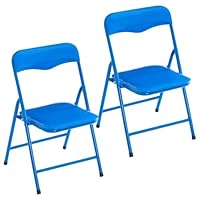 Heritage Kids Padded Folding Chair for Kids, Set of 2, Blue, Ages 3+