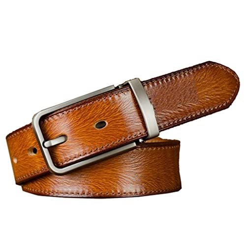 Belt men's leather pin buckle handmade belt casual retro vegetable tanned top layer cowhide belt