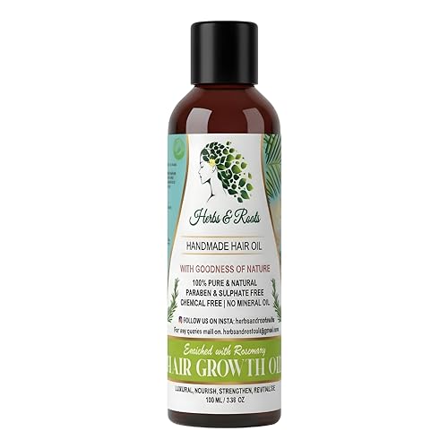 Image of Herbs & Roots Hair Growth Oil - enriched with rosemary Nourishing Ayurvedic Herbal Oil for Hair Fall Control, Hair Regrowth, Strong Roots & Healthy Scalp pack of 1 |100ml