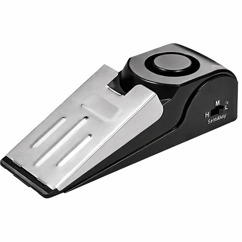 Door Stopper Security Alarm | Anti-Theft Metal Wedge Entrance Lock Burglar Safety Tools | Portable Loud Siren System for Home, Apartment, Hotel, Travel 120dB