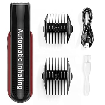 Dog Drooming Clippers Push Hair and Suction 2-in-1 Dog Grooming Supplies Series Cordless Animal Clippers Rechargeable, Quiet, Low Noise, Heavy-Duty, Electric Dog & Cat Grooming Kit (Red)