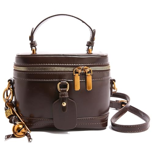 Sac marron pour femme foncé format vanity bag rigide anti-panne