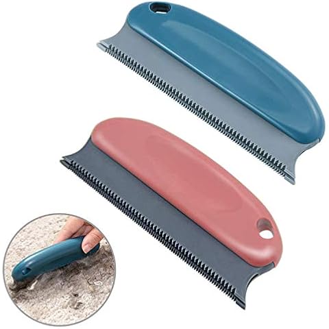 HOODDEAL 2 PCS Pet Hair Lint Remover Brushs, Efficient Dog&Cat Hair Cleaning Removal Rubber Comb for Carpet Sofa Clothes Blankets Car Seat Cover