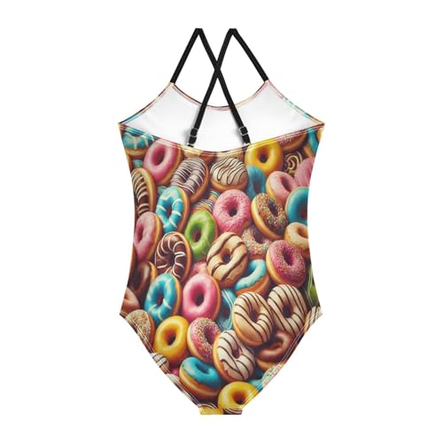 Donuts Colorful Swimsuit for Girls Bathing Suit Summer Beach One Piece Swimsuits Swimwear2