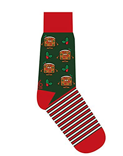 Christmas Fruitcake Silly Men's Size 7-12 Stretch Crew Socks
