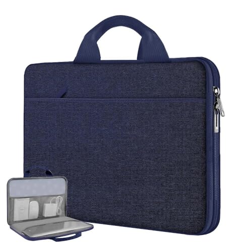 Image of Hseok Laptop Case 13.3-14 Inch Sleeve,TSA Shockproof Computer Handbag,Compatible with MacBook Neo /Pro 14 M5 /M4 /M3 /M2 /M1,All Models 13.3 inch MacBook Air /Pro,XPS 13 /14,Most 13-14 Notebooks,Blue