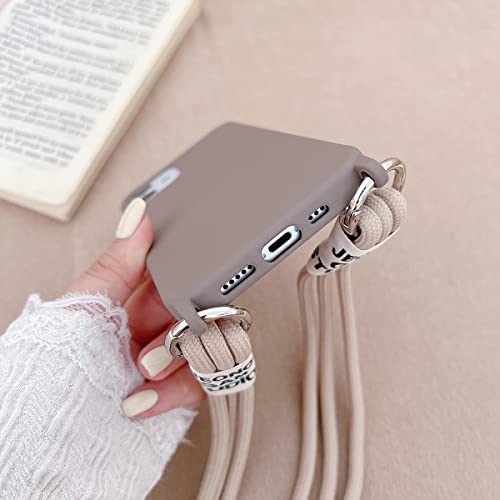 CQUUKOI Capa de telefone Crossbody para iPhone 13 Pro Max Cordão Silicone TPU Capa de telefone com t