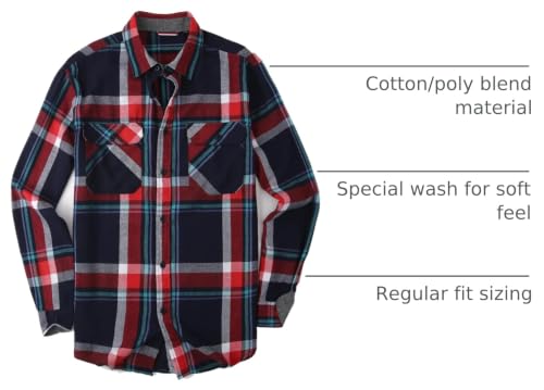 Image of Alex Vando Mens Button Down Regular Fit Long Sleeve Casual Flannel Shirts