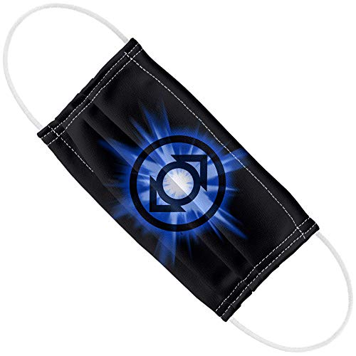 Green Lantern Indigo Glow 1-Ply Reusable Face Mask Covering with Adjustable Nose Wire, Unisex