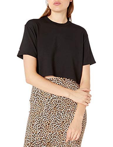 True Religion Women's Repeat Logo Crop, Black, M