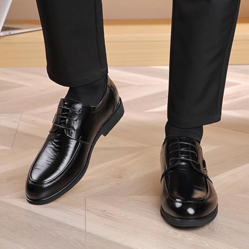 Mens Comfort Oxfords Shoes for Men, Pointed Toe Lace-up Leather Dress Comfortable Fashion Footwear for Wedding Business2
