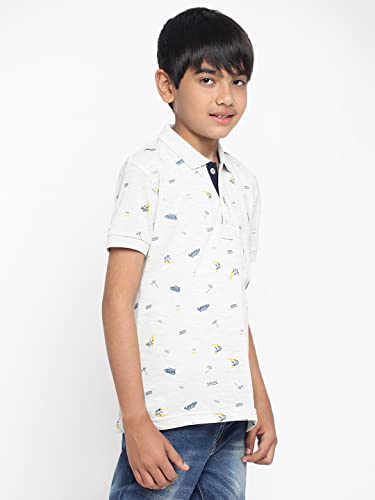 Image of Li'l Tomatoes Boys Cotton Pique Polo T-Shirt | Printed Half Sleeve Casual Summer Wear | Soft & Breathable Fabric | 7-16 Years
