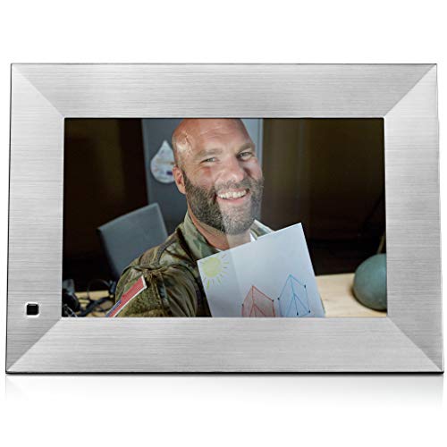 NIX Lux 10 Inch Digital Picture Frame With Brushed Silver Finish - HD Display, Auto-rotate, Motion Sensor and USB/SD Card Supported
