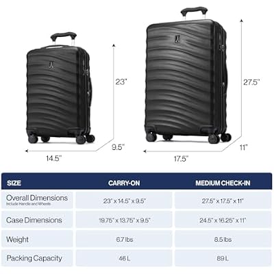 Travelpro Maxlite Air V2 Hardside Expandable Luggage, 8 Spinner Wheels, Lightweight Hard Shell, TSA lock, Shadow Grey, 2-Piece Set (20/25)