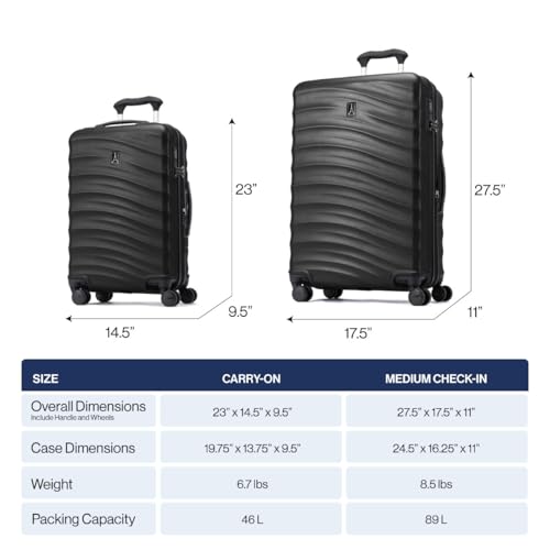 Image of Travelpro Maxlite Air V2 Hardside Expandable Luggage, 8 Spinner Wheels, Lightweight Hard Shell, TSA lock, Shadow Grey, 2-Piece Set (20 /25)
