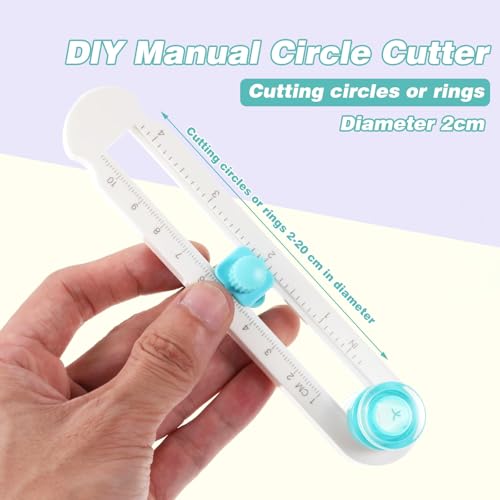 Miniatura 2 de Lomdung Cortador De Papel Circular, 2-20 Cm Plástico Cortador De Papel Circular, Cortador De Cartón Redondo, Circular Ajustable Cortador Papel, Para Arte Y Manualidades Diy, Papelde Impresión