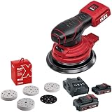 Flex Akku-Exzenterschleifer ORE 5-150 18-EC C + Schleifpapier D150 ST-Set (rot, Akku-Exzenterschleifer 18 V, mit Drehzahlregelung, Inklusive Staubsack und Adaptern, effiziente Staubabsaugung) 535932